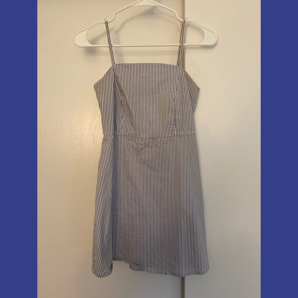 urban outfitters blue and white striped mini dress